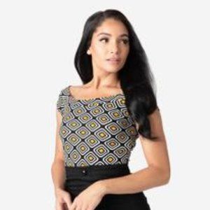 Unique Vintage - 1960s Retro Geo Print top